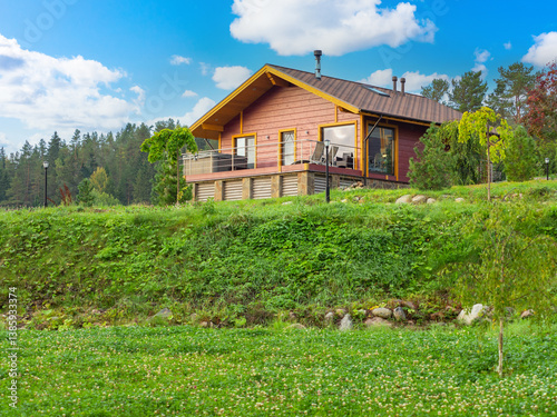 Country cottage in summer w...