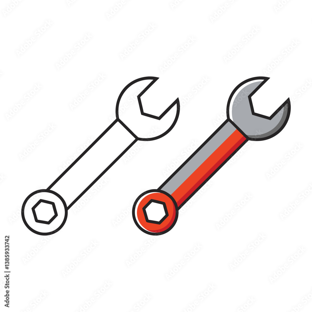 socket wrench on white background socket wrench on white background