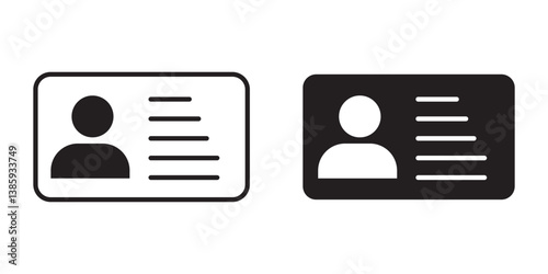 Id card icon set. Driver's license icon. Identification card icon vector. Identification card icon logo sign.