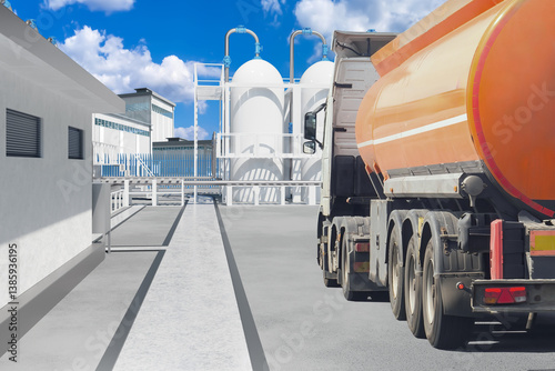 Fuel truck near oil factory...