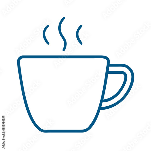 Hot beverage cup icon in outline style