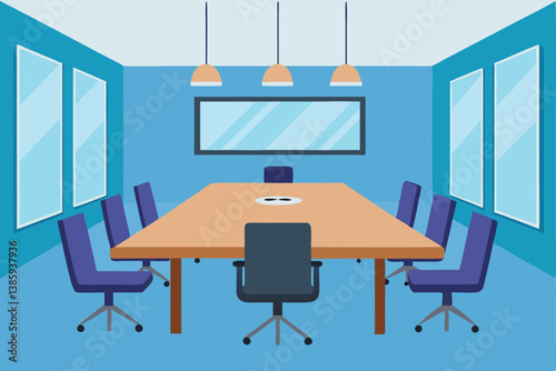 modern office interior with computer