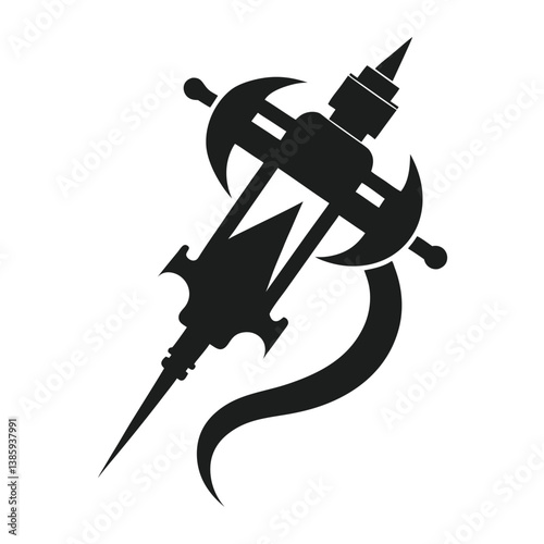 Tattoo Machine Icon A Bold Black Silhouette Design
