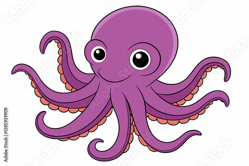 set of funny octopus