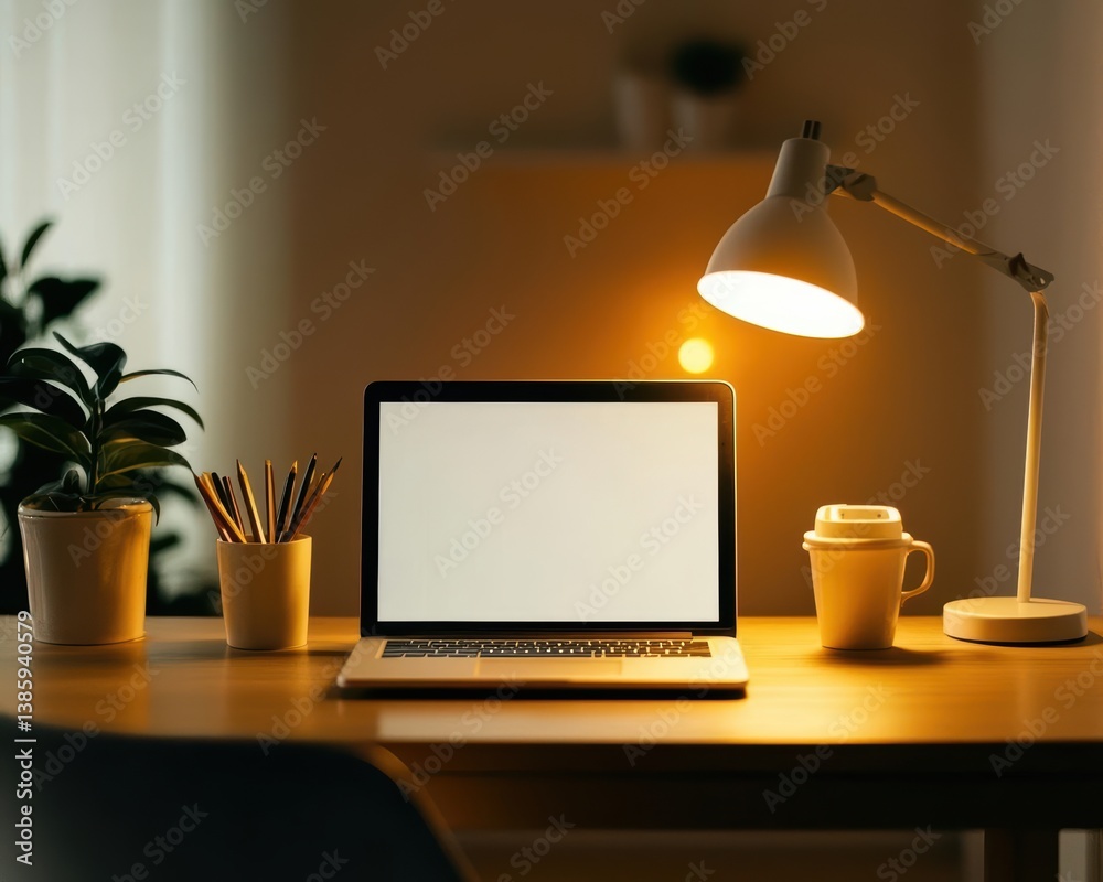 Homeoffice nook with a clean, organized desk and a cozy atmosphere