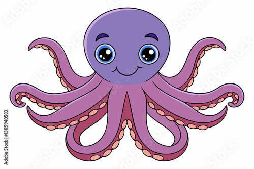 set of funny octopus