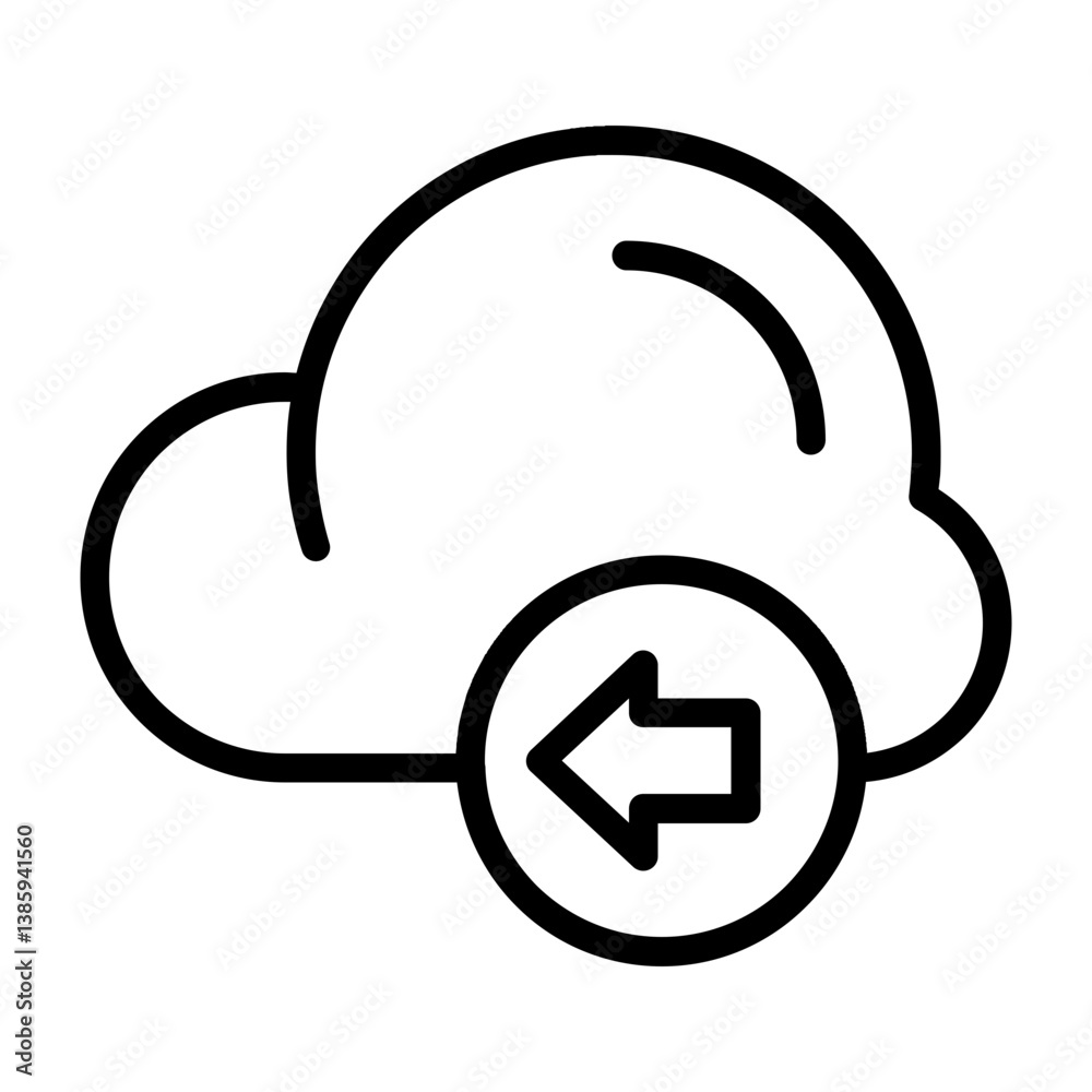 Cloud Undo Outline Icon Cloud Undo Outline Icon