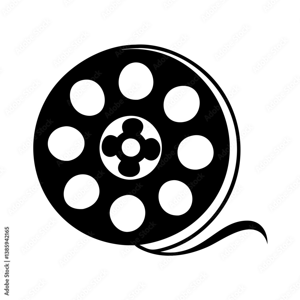 reel of film icon, reel of film silhouette vector illustration-simple silhouette illustration of reel of film, perfect for reel of film logos and icons reel of film icon, reel of film silhouette vector illustration-simple silhouette illustration of reel of film, perfect for reel of film logos and icons