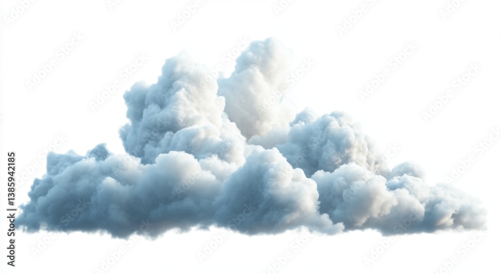 Isolated fluffy cumulus cloud, sky, weather,  background