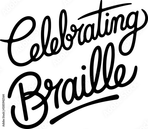 Celebrating Braille A Captivating Hand-Lettered Design for Inclusivity.