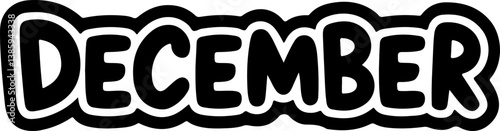 December Month Typographic Design.