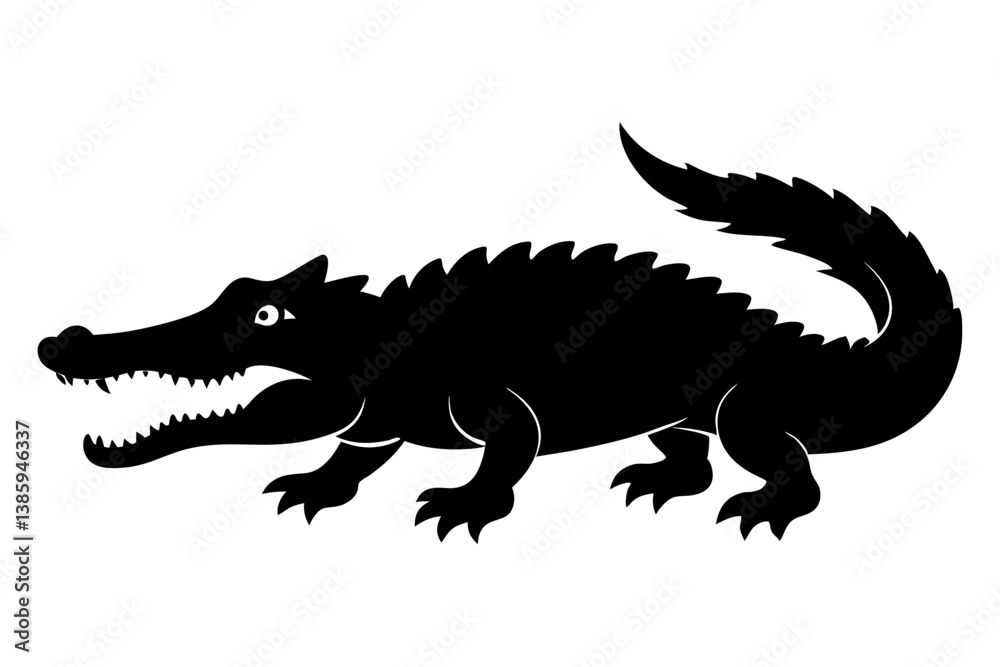 Fototapeta premium crocodile sihouette black vector