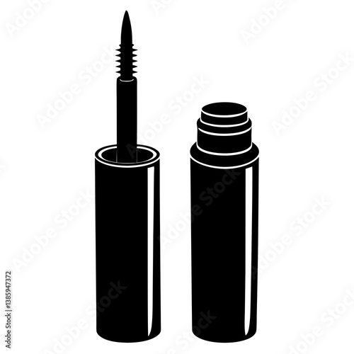 Gel eyeliner silhouette illustration