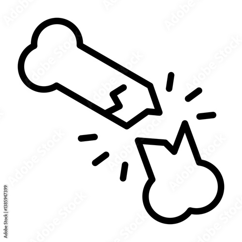 Broken Bone Outline Icon