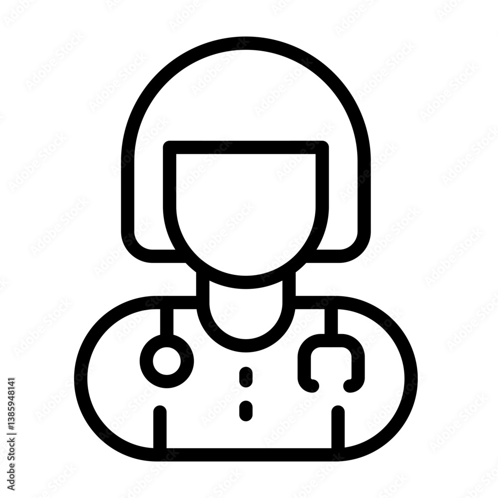 Female Doctor Outline Icon Female Doctor Outline Icon