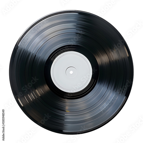 Vintage Vinyl Record PNG – Classic Black Music Disc Isolated on White Background
