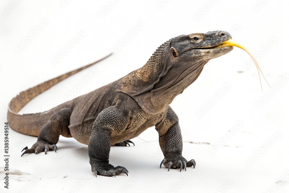 Obraz premium Komodo-dragon-with-white-background