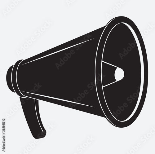 megaphone silhouette vector art illustration, vector illustration of a megaphone