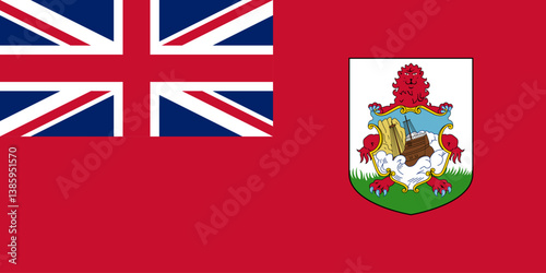 Vector flag of Bermuda, a British Overseas Territories in North Atlantic Ocean. Accurate dimensions and official colors. This file is suitable for digital editing and printing of any size.