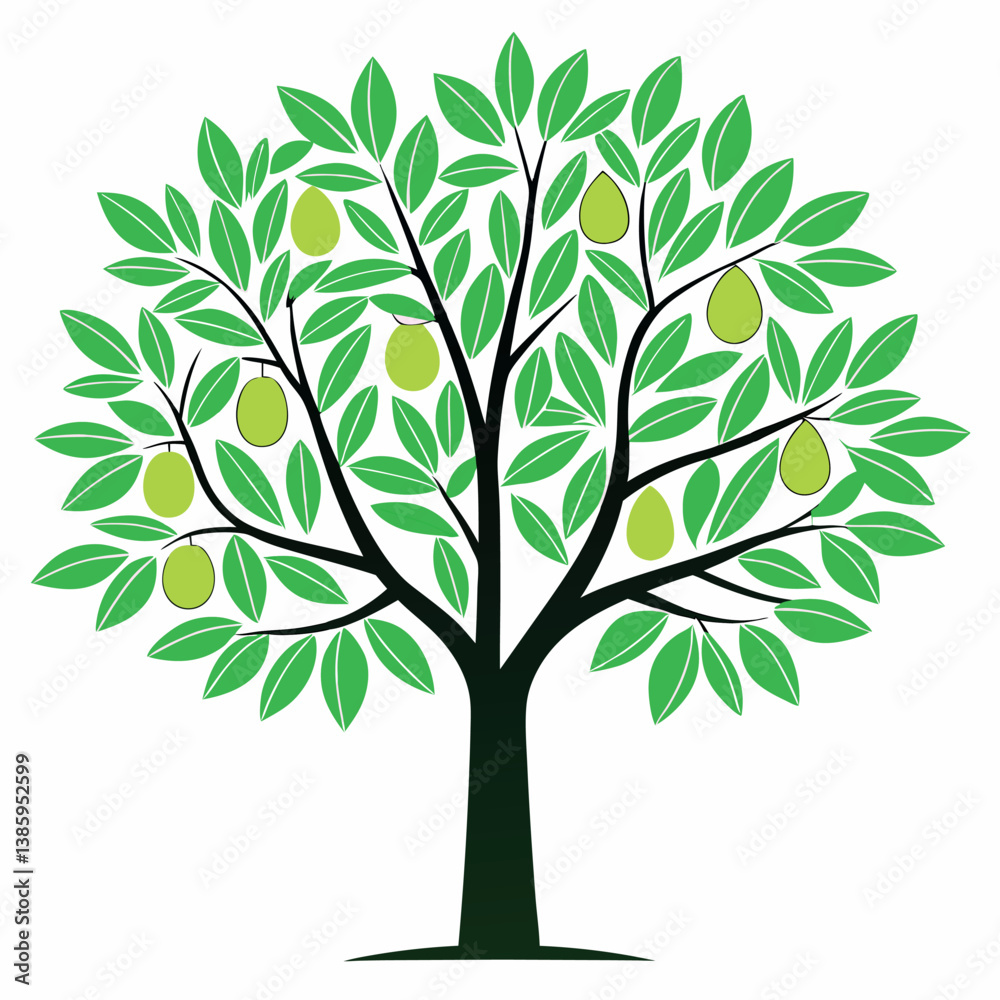 Guava-tree-illustration-vector-design Guava-tree-illustration-vector-design