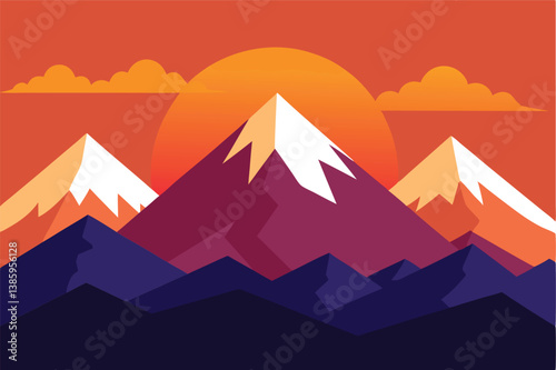 vector illustration of mountains landscape
