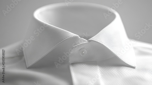 A slim-fit white dress shirt with a French collar, on a white background