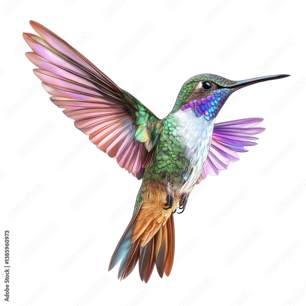 Obraz premium Iridescent Hummingbird Image on transparent background