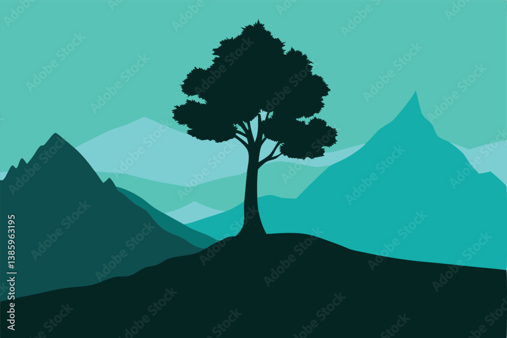 mountain landscape with trees