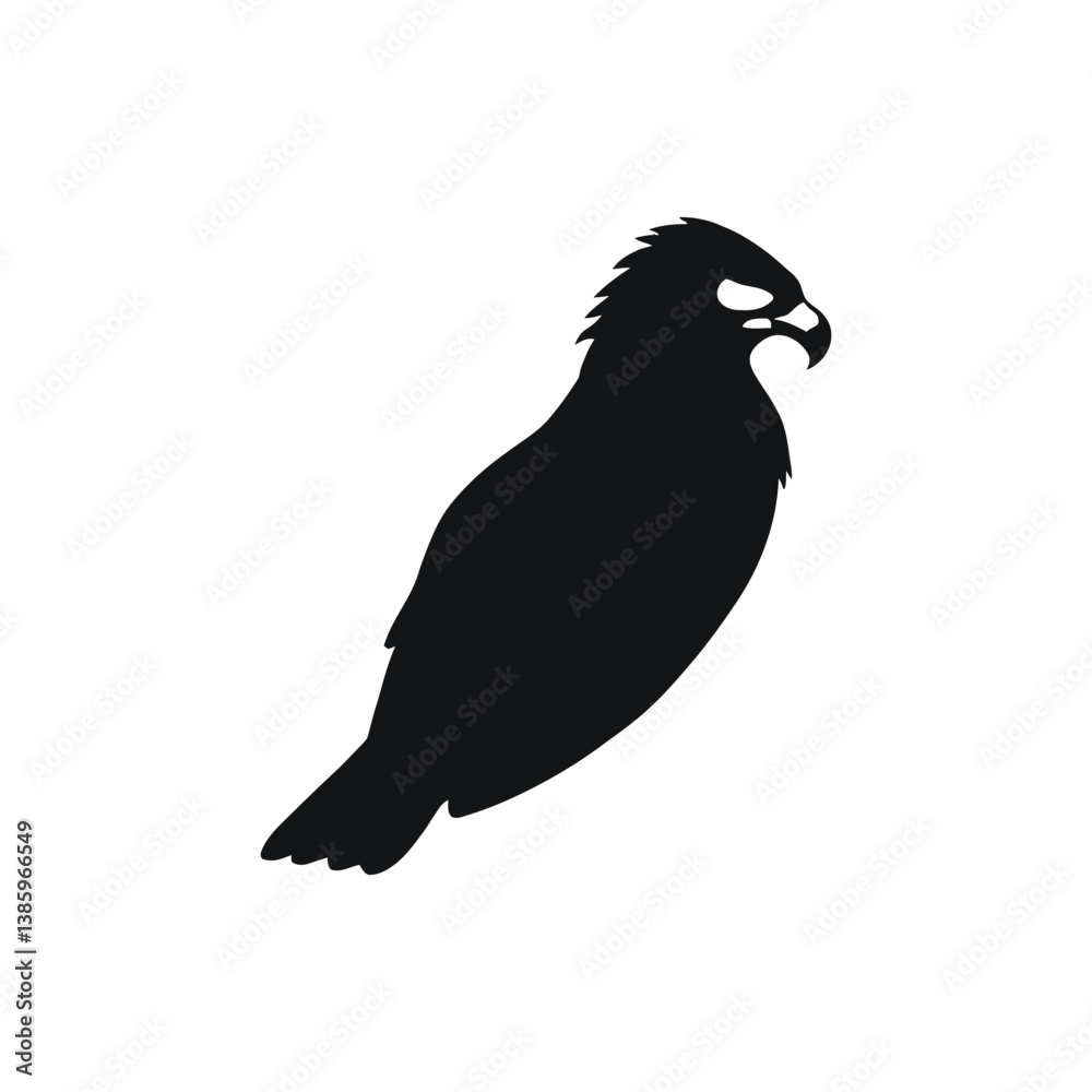 Obraz premium Silhouette of an Eagle: Majestic Bird Design in Black Vector Art