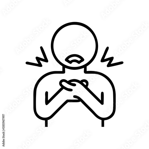choking hazard icon, black outline, transparent background