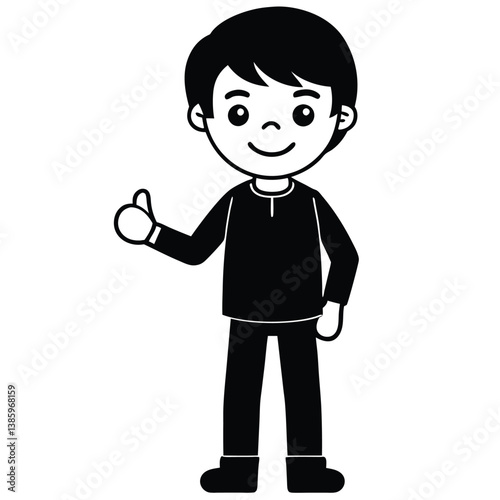 Child boy silhouette. Vector illustration