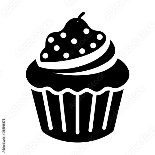 cupcake icon, cupcake silhouette vector illustration-simple silhouette illustration of cupcake, perfect for cupcake logos and icons