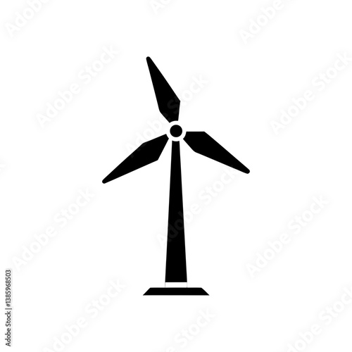 wind turbine isolated on black