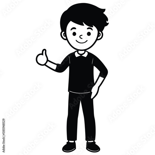 Child boy silhouette. Vector illustration