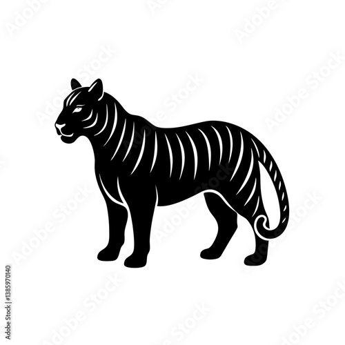 Canvas Print tiger on white background