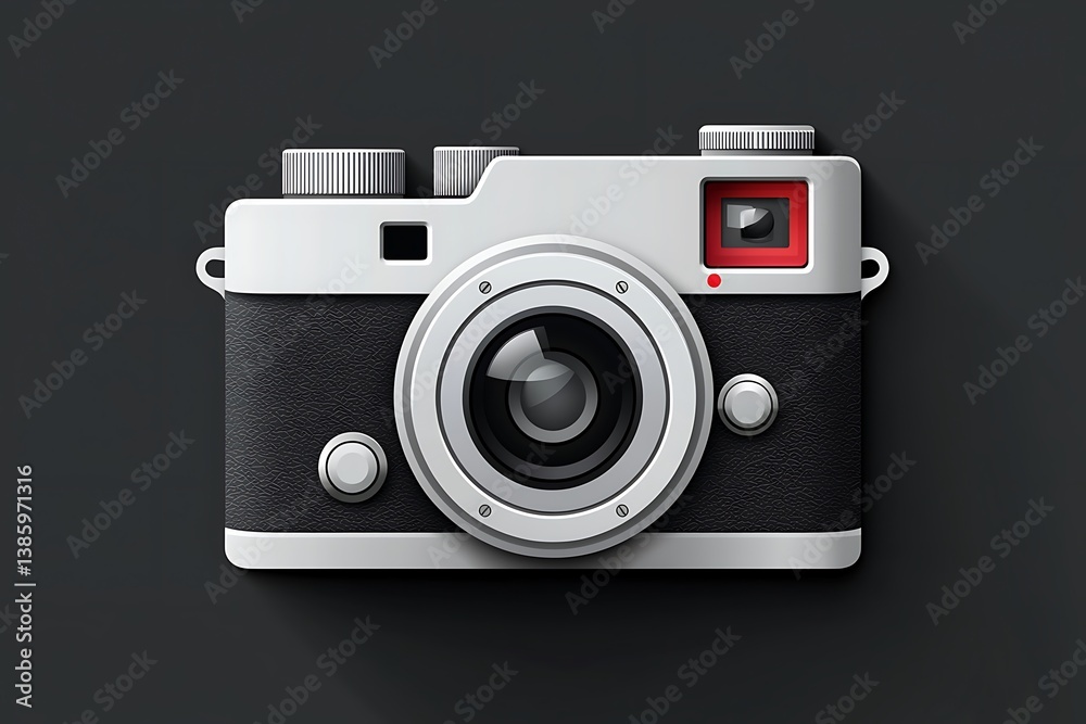Sleek camera icon with dynamic lighting and soft shadows Sleek camera icon with dynamic lighting and soft shadows
