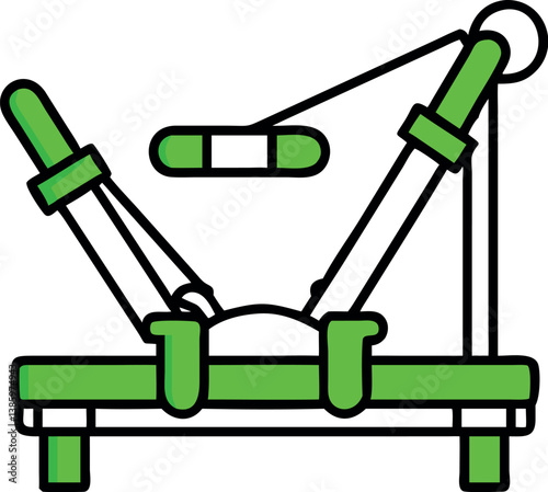 Green Tow Truck Icon Cartoon Flat Isolated on Transparent Background