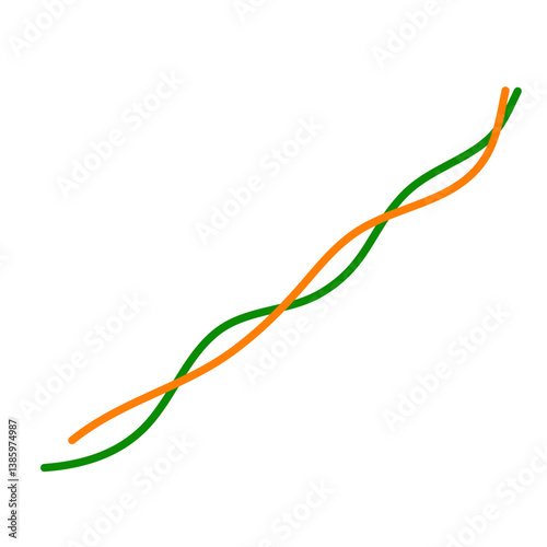 Colorful wire or cable vector illustration, Electrical cables isolated.