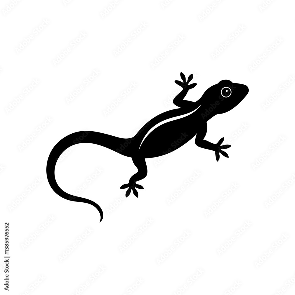 Naklejka premium lizard on white background