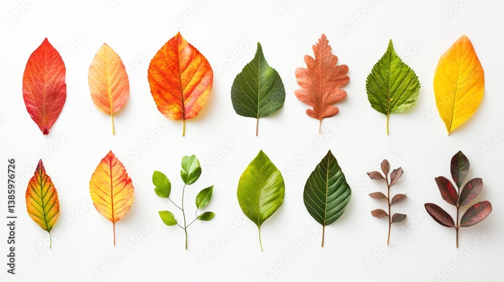 Obraz premium Colorful autumn leaves arranged in a pattern