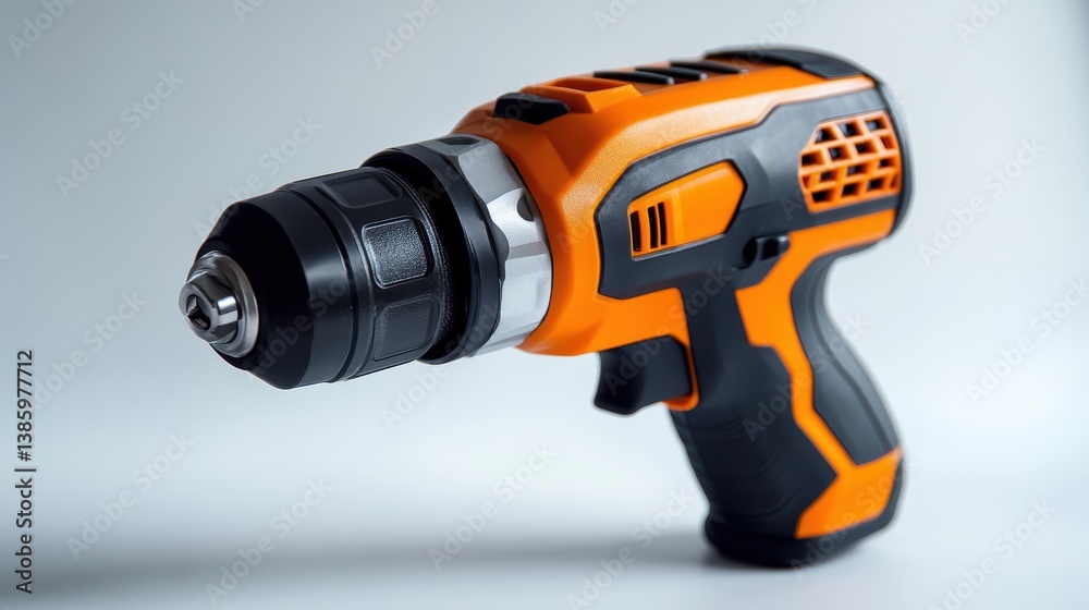 A powerful electric impact wrench with a high-torque design, on a white background A powerful electric impact wrench with a high-torque design, on a white background