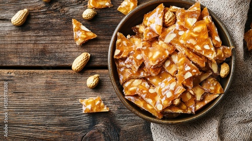 peanut brittle in a bowl 