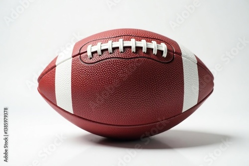 Studio shot of an american football against a pure white backdrop , spiral, sportsball