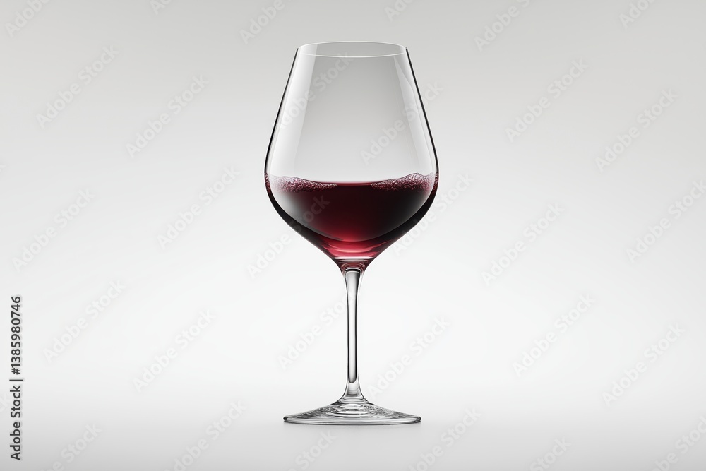 Elegant glass of red wine against a white background Elegant glass of red wine against a white background