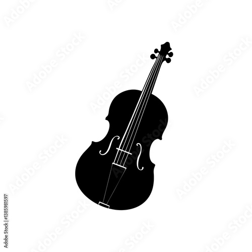 violin isolated on black