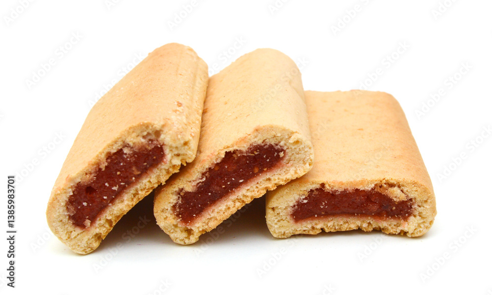Cookies with jam closeup isolated on a white Cookies with jam closeup isolated on a white