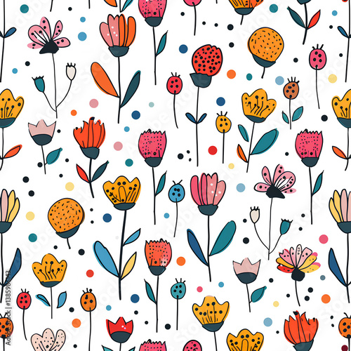 seamless pattern with flowers