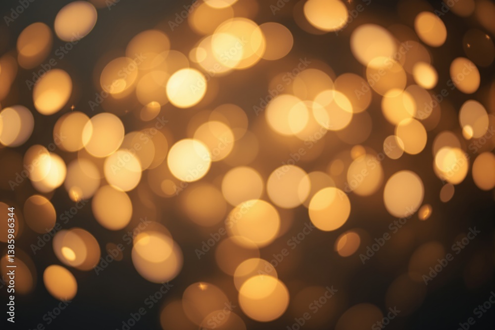 Defocused golden bokeh light circles, soft blur style, on dark blurred background. Concept of celebration, warmth, and magical ambiance. Ai generative Defocused golden bokeh light circles, soft blur style, on dark blurred background. Concept of celebration, warmth, and magical ambiance. Ai generative