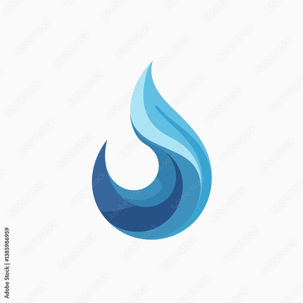 Water droplet logo design in blue gradient style Water droplet logo design in blue gradient style