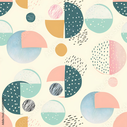 vector seamless pattern with hand drawn hearts